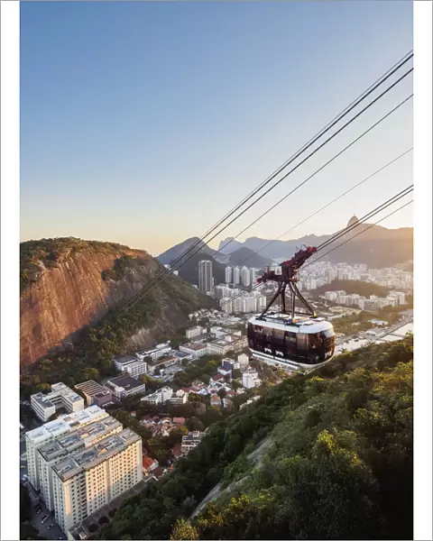 Cable Car to Morro da Urca and Sugarloaf Mountain at sunset, Rio de Janeiro, Brazil