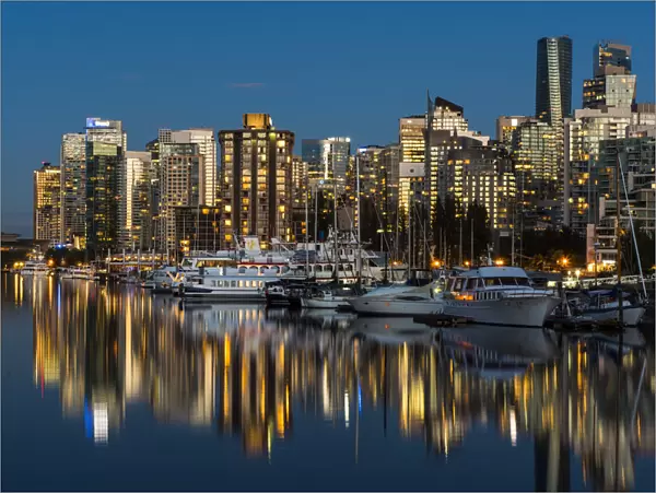City skyline at twilight, Vancouver, British Columbia, Canada