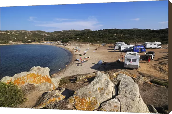Motorhome, Punta Rossa, Golf de Santa Manza, Corsica, France