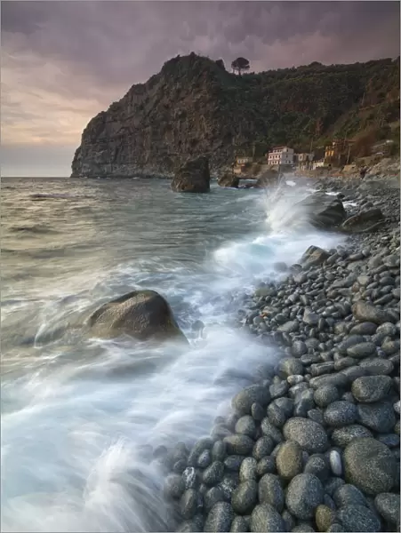 Italy, Calabria, Palmi, Sunset at Marinella Beach