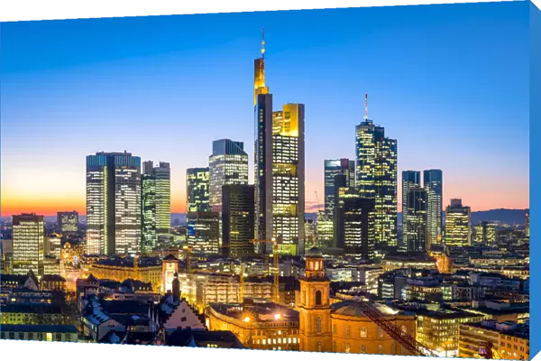 Central business district of Frankfurt am Main, Hesse, Germany