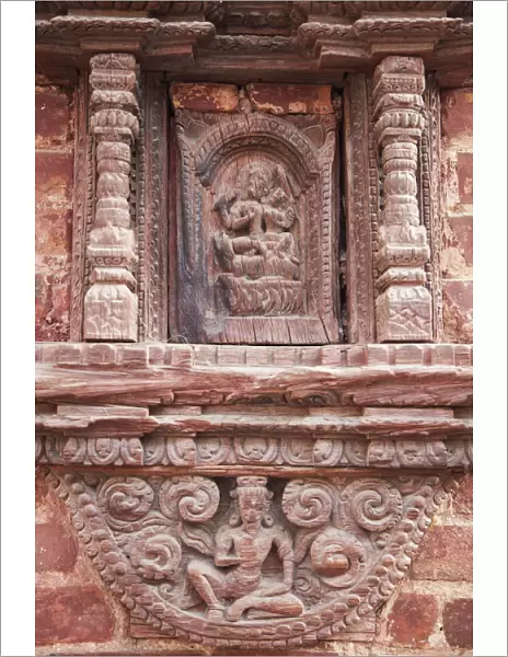 Detail of wooden carvings, Durbar Square (UNESCO World Heritage Site), Kathmandu, Nepal