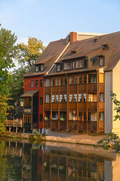 Housing along River Pegnitz, Nuremberg, Bavaria, Germany