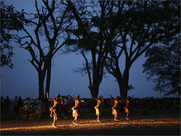 Gisenyi, Rwanda. A Ugandan dance group perfoms at FESPAD pan African dance festival