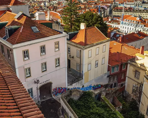 Portugal, Lisbon, Alfama Neighbourhood viewed from the Sao Jorge Castle