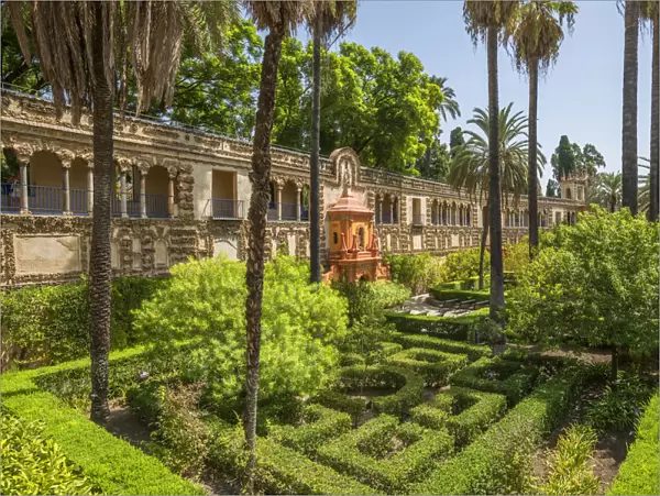 Garden of the Real Alcazar, Sevilla, Andalusia, Spain