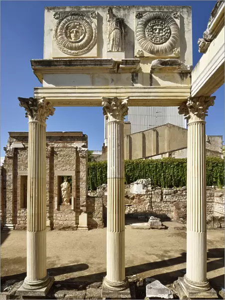 Portico of the Roman Forum in Merida, Spain