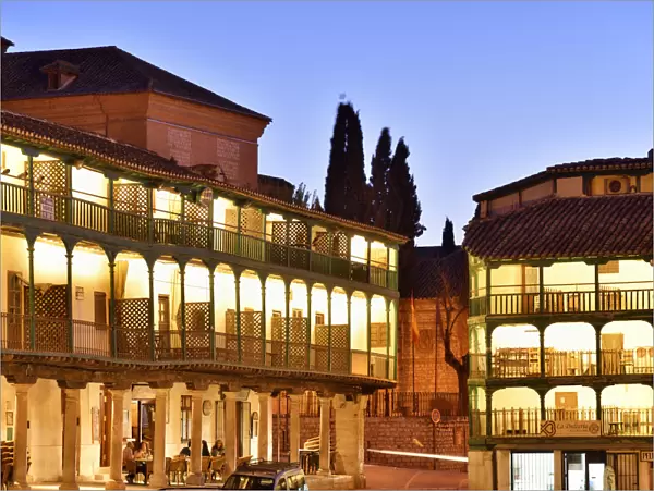 Galleried houses and cafes that surround the 15th-17th century Plaza Mayor. Chinchon