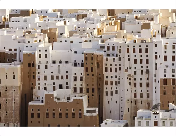 Yemen, Hadhramaut, Shibam. The mud-built skyscrapers of Shibam, often referred to