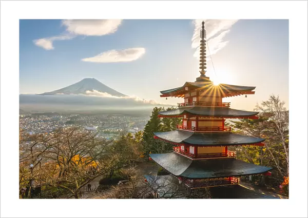 Chureito Pagoda with Mt Fuji, Fujiyoshida, Yamanashi prefecture, Japan