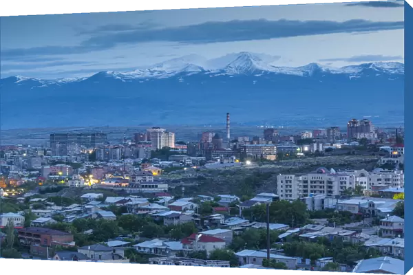 Armenia, Yerevan, high angle city skkyline from the east