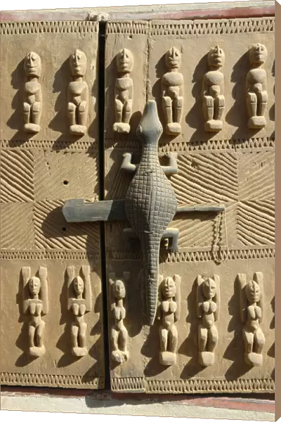 A beautiful carved door of the Dogon Country. Mali, West Africa
