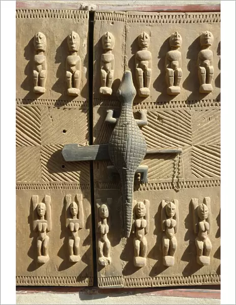 A beautiful carved door of the Dogon Country. Mali, West Africa
