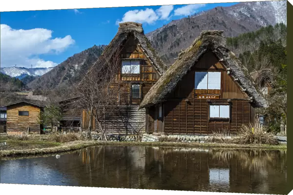 Traditional farmouses in the rural village of Shirakawago, Gifu Prefecture, Japan