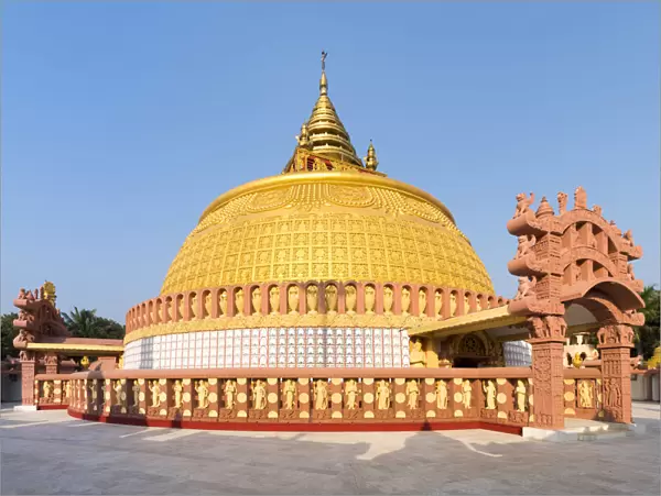 Golden Stupa of a buddhist temple in Mandalay, Myanmar