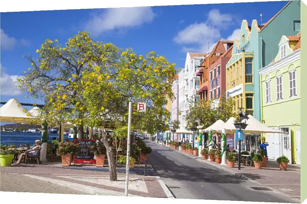 Curacao, Willemstad, Punda, Handelskade, Cafes on the waterfront