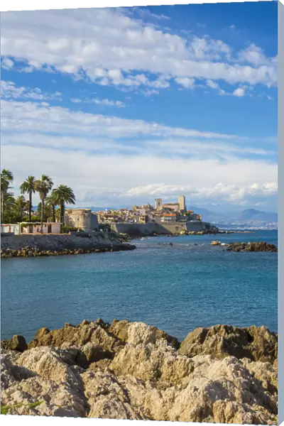 Old town and sea wall in Antibes, Alpes-Maritimes, Provence-Alpes-Cote D Azur