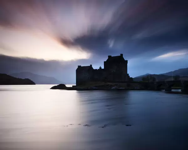 Eilean Donan castle at sunset, Scotland, UK