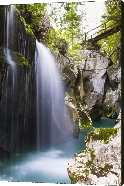 Slovenia, Gorenjska Region, Soca Valley. Velika Korita is a small gorge on the Soca