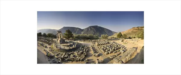 Greece, Delphi, Ancient Delphi, The Tolus at Temple of Athena Pronaia