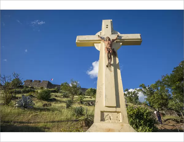 French West Indies, St-Martin, Marigot, Fort Louis and crucifix
