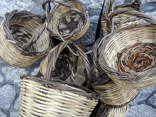 Handmade Baskets for sale. Agiassos, Mytilini, Lesbos, Greece