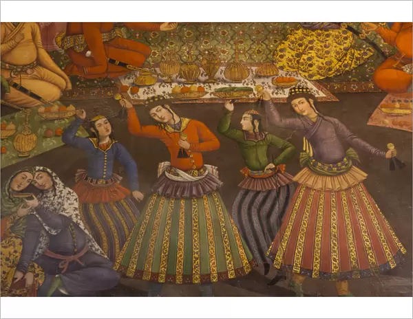 Iran, Central Iran, Esfahan, Decorative Arts Museum, wall mural