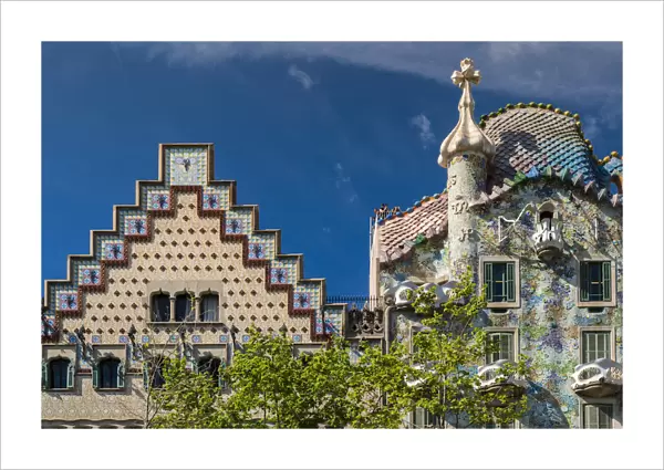 Casa Batllo and Casa Amatller, Passeig de Gracia, Barcelona, Catalonia, Spain