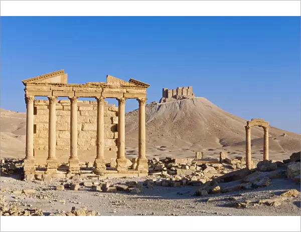 Syria, Homs Governate, Palmyra. Funerary Temple and Arab Citadel