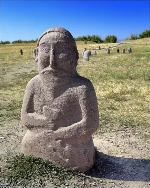 Balbals, ancient Turkic sculptures (6th-10th century), near Burana tower, Chuy oblast