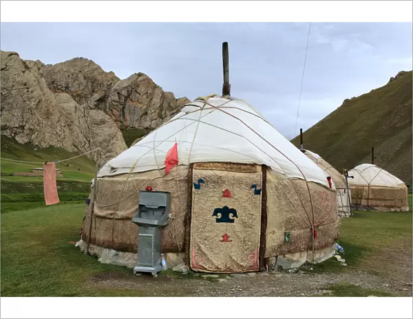Yurt (Nomads tent) in Tash Rabat valley, Naryn oblast, Kyrgyzstan