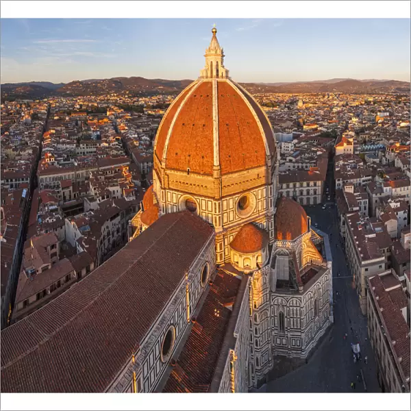 Duomo Santa Maria del Fiore and Skyline Over Florence, Italy