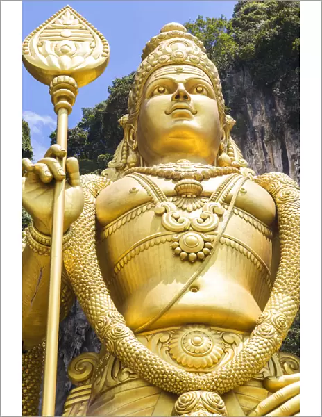Murugan statue at the Batu Caves, Hindu religous site, Kuala Lumpur, Malaysia Hindu