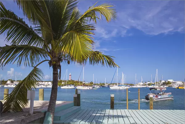 Bahamas, Abaco Islands, Elbow Cay, Hope Town, Hope Town Island Lodge Hotel ferry dock
