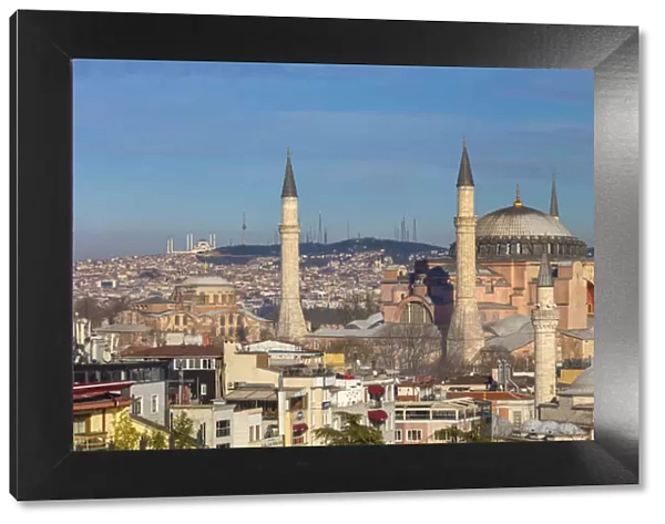 Cityscape with Hagia Sophia, Ayasofya, Istanbul, Turkey