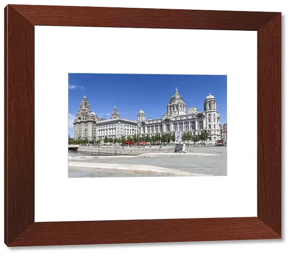 England, Merseyside, Liverpool, Pier Head, The Three Graces Buildings, Royal Liver