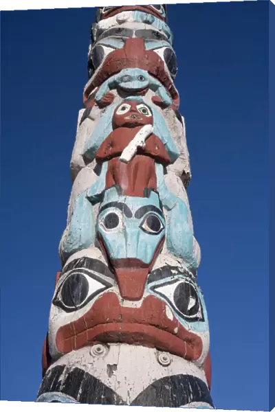 Traditional Totem Pole, Jasper Town, Jasper National Park, Alberta, Canada