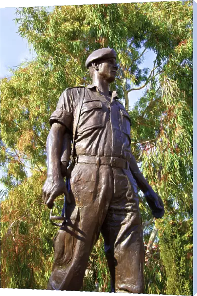 Statue of War Hero Elias Kannaouros, Lofou, Cyprus, Eastern Mediterranean Sea