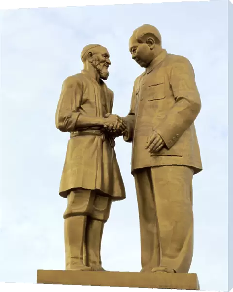 Kurban Tulum and Chairman Mao Zedong Monument, Unity Square, Hotan, Hotan Prefecture