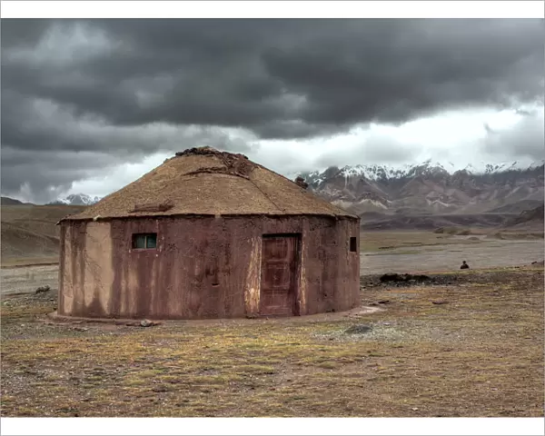 Mud house, road from Kashgar to Torugart pass, Kizilsu Prefecture, Xinjiang Uyghur