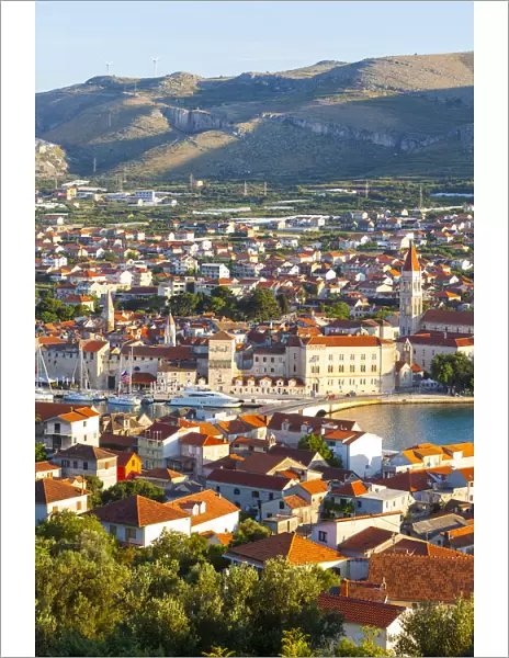 Elevated view over Stari Grad (old town), Trogir, Dalmatia, Croatia