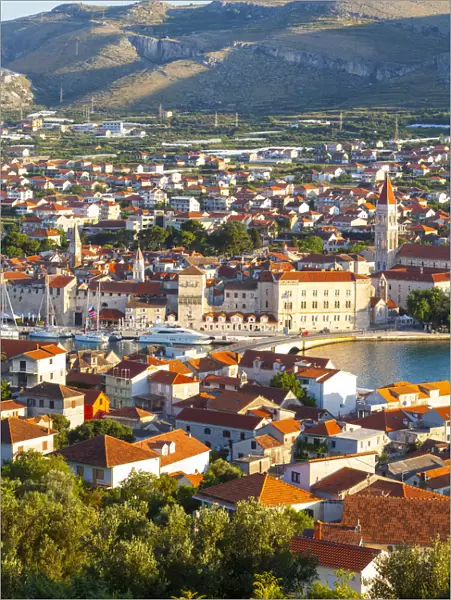 Elevated view over Stari Grad (old town), Trogir, Dalmatia, Croatia