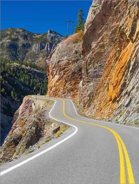USA, Colorado, between Silverton and Ouray, The Million Dollar Highway part of the