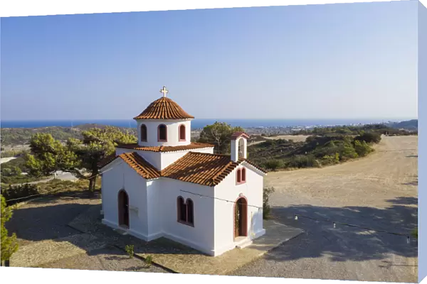 Greece, Rhodes, small church in the countryside