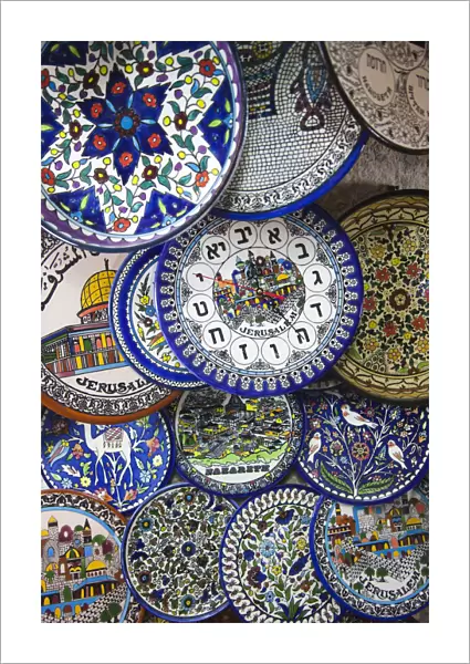 Israel, Jerusalem, Old City, souvenir plates