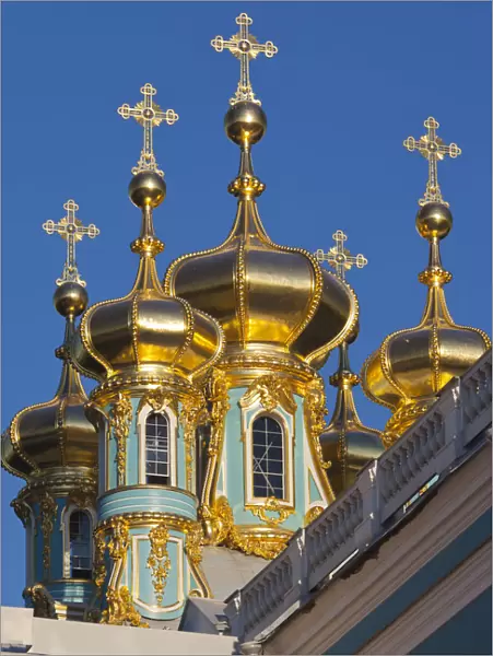 Russia, St. Petersburg, Pushkin-Tsarskoye Selo, Catherine Palace Chapel detail