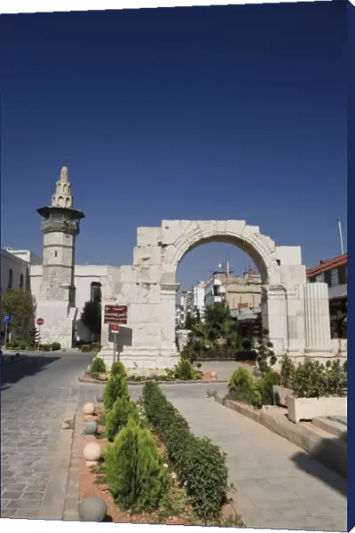 Syria, Damascus, Old Town, Christian Quarter, Bab Sharqi, Ruins of historic Roman Arch