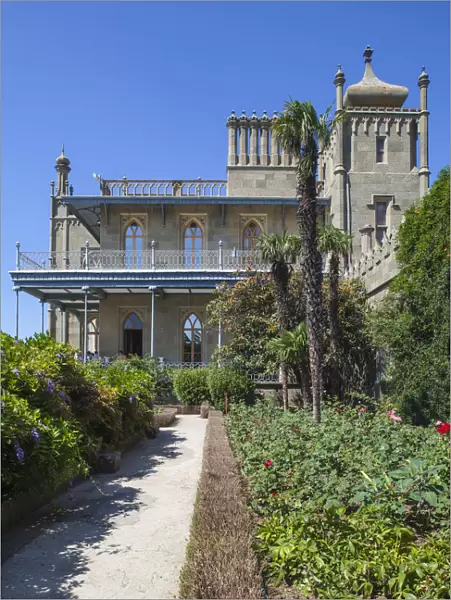 Ukraine, Crimea, Yalta, Aluppka Palace designed by English architect Edward Blorewho