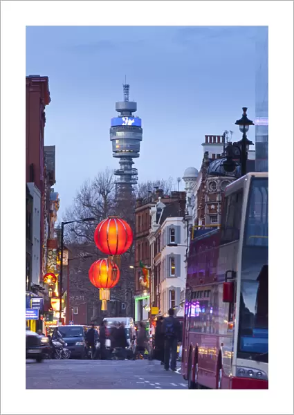 BT Tower and China Town, London, England, UK