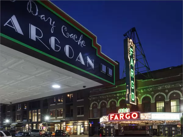 USA, North Dakota, Fargo, Fargo Theater, marquee